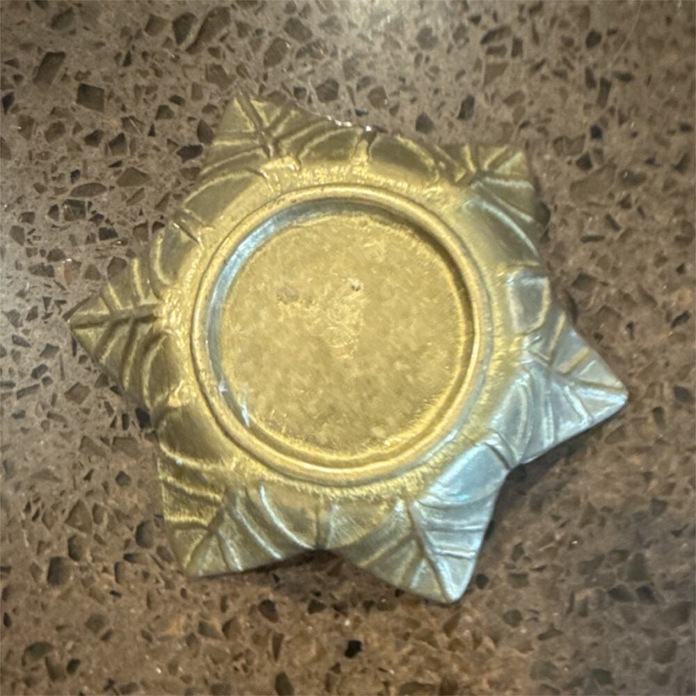 Brass Star-Shaped Candle Holder Decorative Dish Unique Brassware